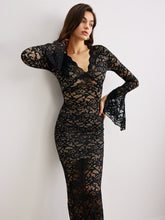 Contrast Binding Lace Dress